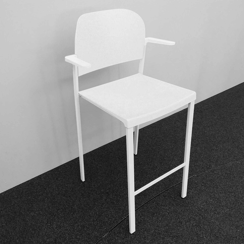 Image of High chairs IBEBI Recycled Bio, White with fixed armrests, New, Counter stool - Practical & comfortable