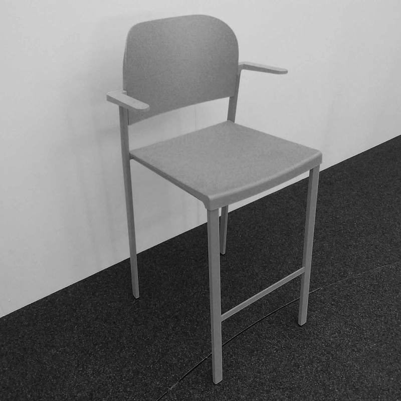 Image of High chairs IBEBI Recycled Bio, Gray with fixed armrests, New, Counter stool - Practical & comfortable