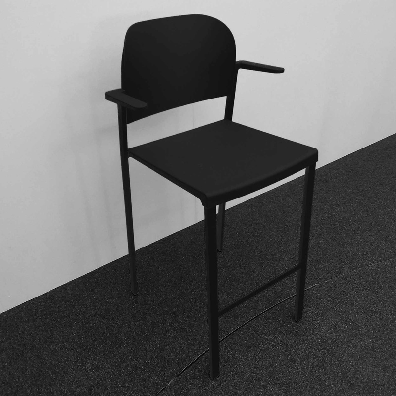 Image of High chairs IBEBI Recycled Bio, Black with fixed armrests, New, Counter stool - Practical & comfortable
