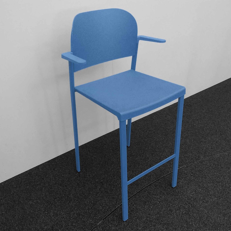 Image of High chairs IBEBI Recycled Bio, Blue with fixed armrests, New, Counter stool - Practical & comfortable