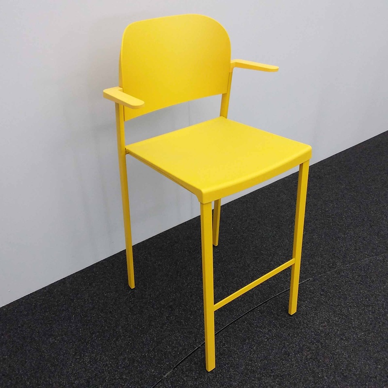 Image of High chairs IBEBI Recycled Bio, Yellow with fixed armrests, New, Counter stool - Practical & comfortable