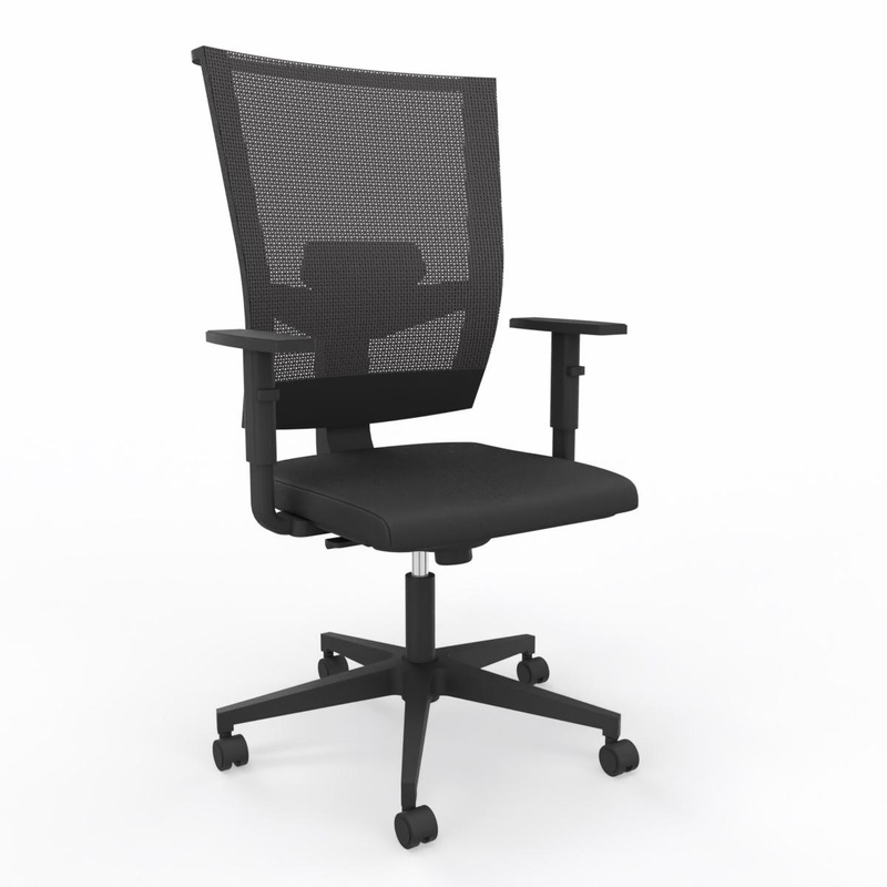 Image of LAS office swivel chair with T-armrests, Black, New, Ergonomic chair - ideal for flexible working