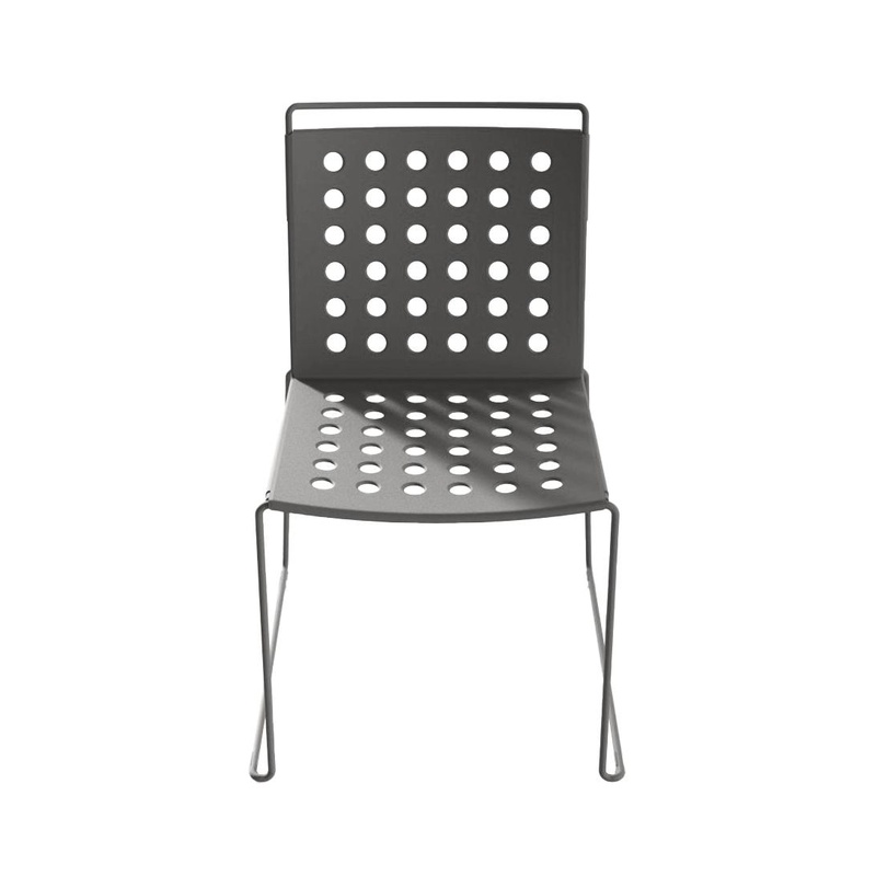 Image of Bistro stacking chairs IBEBI Multi Gray without armrests, New - Perfect for comfortable sitting