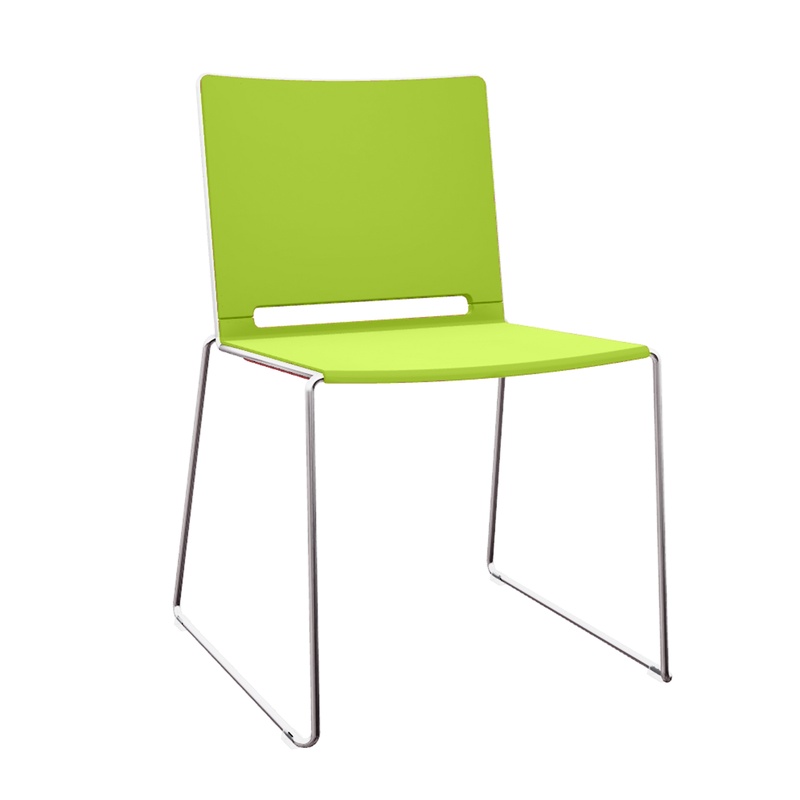 Image of Skid-base chairs IBEBI Multi Green without armrests, New - Comfortable seating