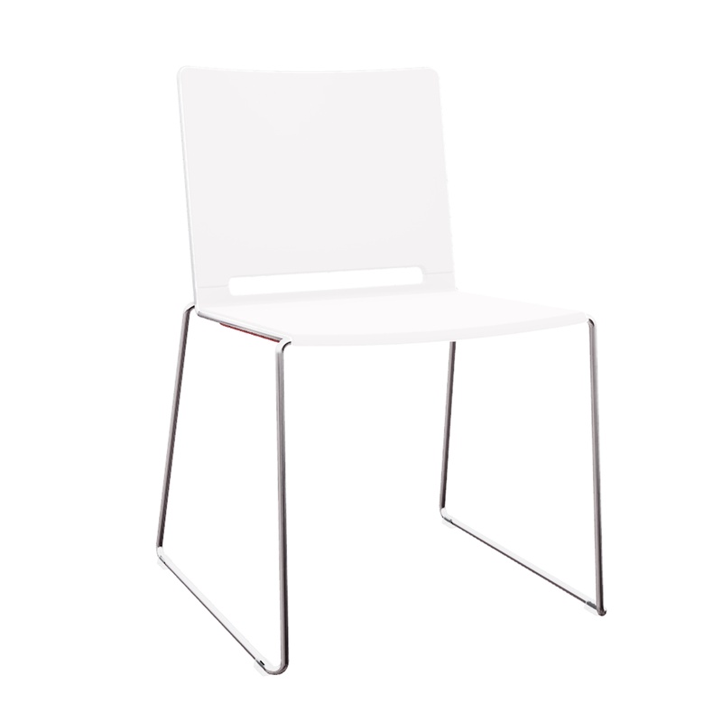Image of Skid-base chairs IBEBI Multi White without armrests, New - Comfortable seating