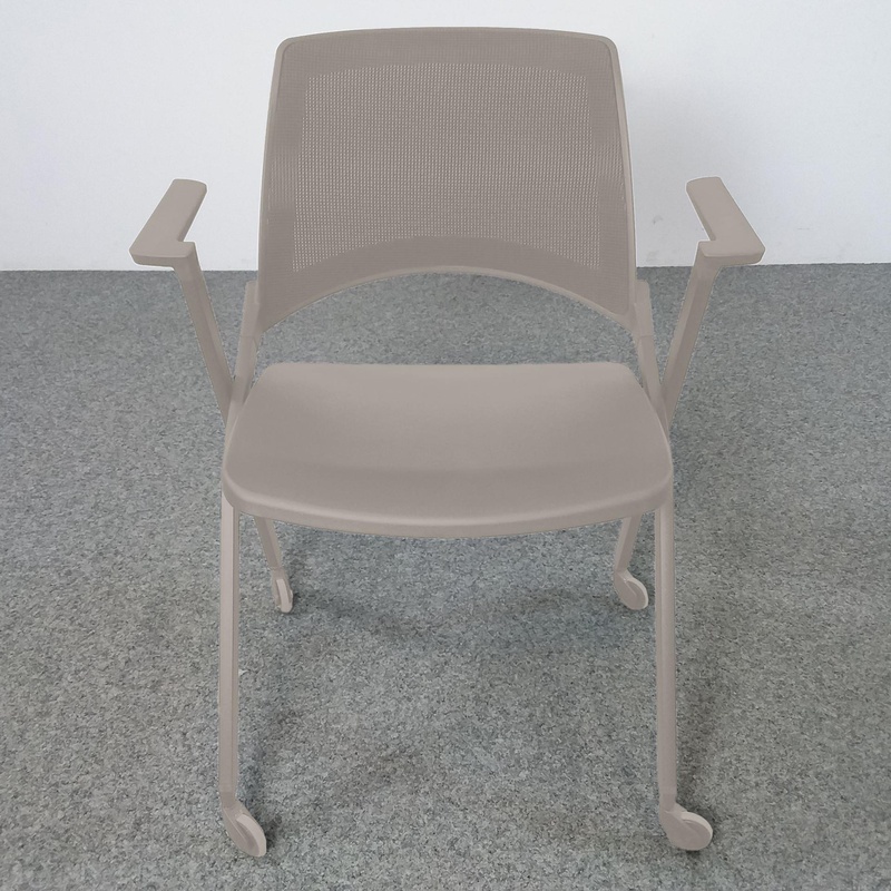 Image of 4-leg chairs IBEBI Opla Gray with fixed armrests, New - Perfect for office and reception