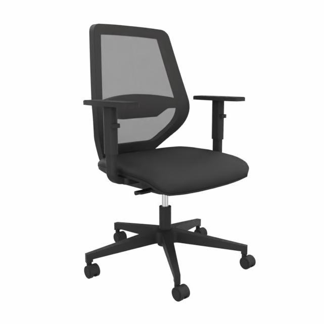 Image of LAS CAST office swivel chair with 1D armrests, Black, New, Ergonomic chair - ideal for flexible working