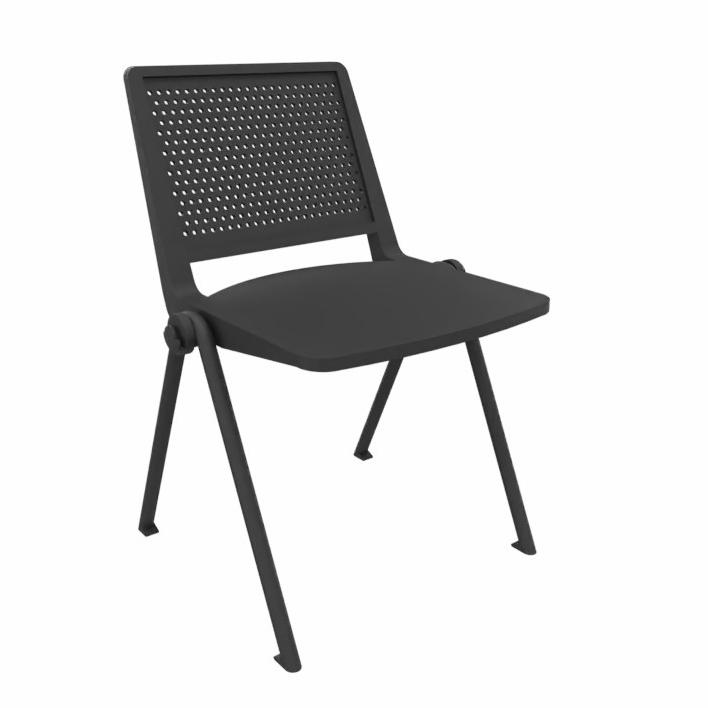 Image of 4-leg chairs LAS F01 Black without armrests, New - Perfect for office and reception