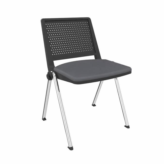 Image of 4-leg chairs LAS F01 Gray without armrests, New - Perfect for office and reception