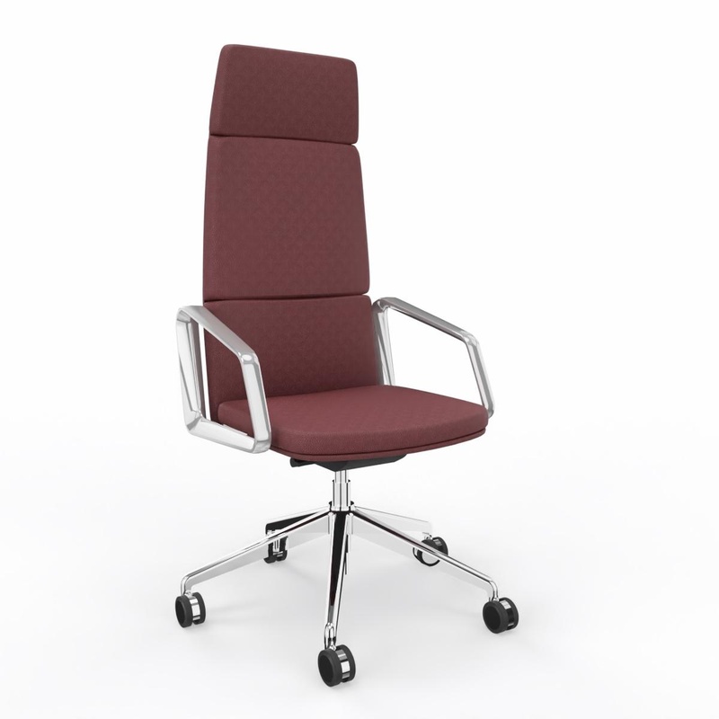 Image of Office swivel chairs LAS LEAD with fixed armrests, Red, New, Ergonomic chair - ideal for flexible working
