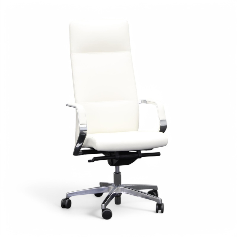 Image of Milani Celine executive chair with fixed armrests, White, New, Ergonomic chair - ideal for flexible working