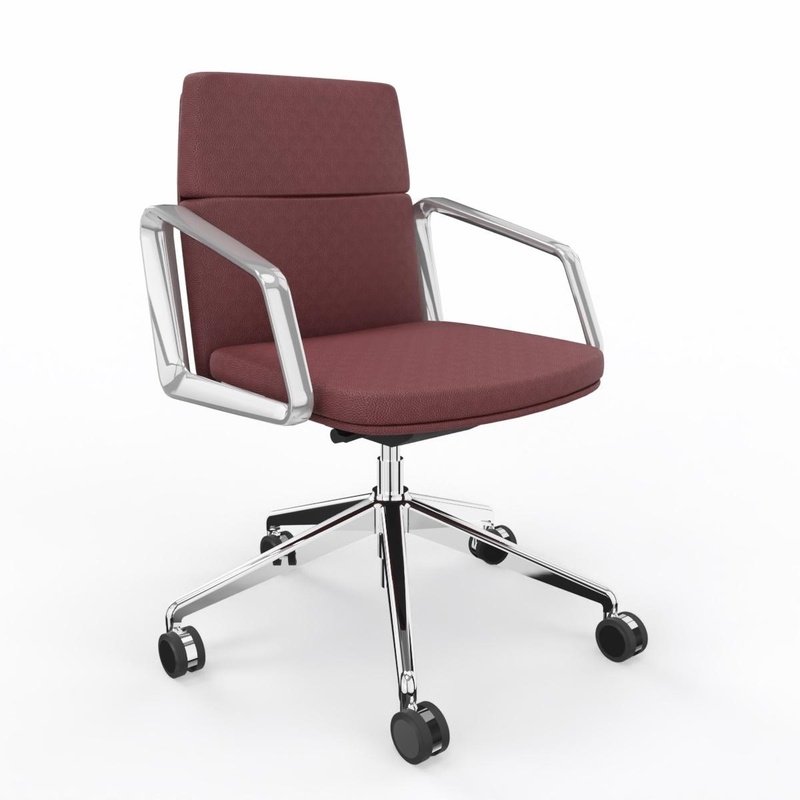 Image of LAS LEAD office swivel chair with fixed armrests, Red, New, Ergonomic chair - ideal for flexible working