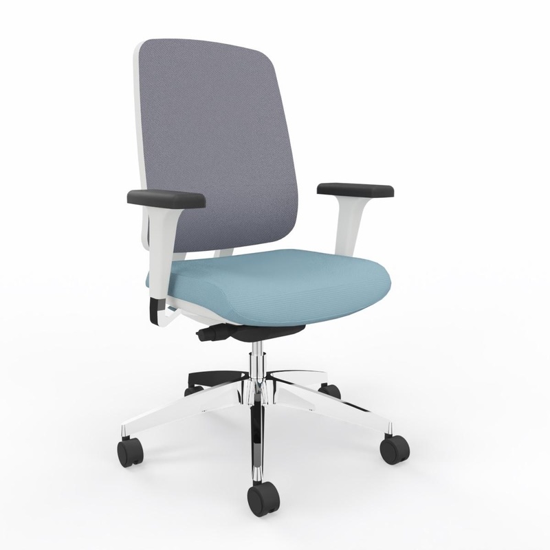Image of LAS OSCAR office swivel chair with 1D armrests, Blue, New, Ergonomic chair - ideal for flexible working