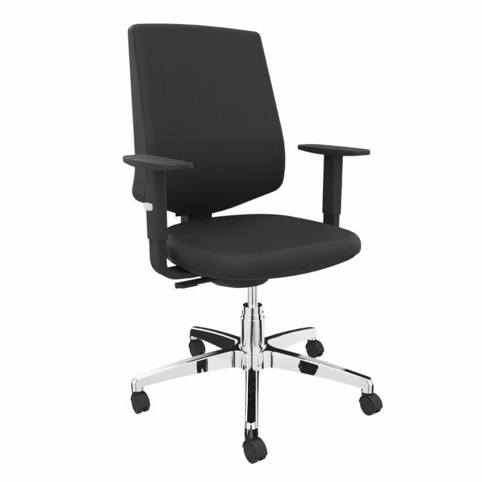 Image of LAS PRIMA office swivel chair with 1D armrests, Black, New, Ergonomic chair - ideal for flexible working