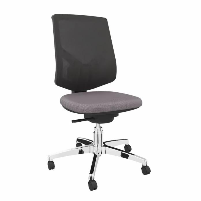 Image of LAS PRIMA office swivel chair without armrests, Gray, New, Ergonomic chair - ideal for flexible working