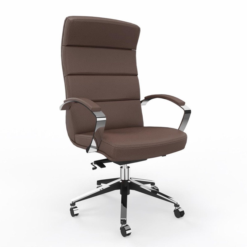Image of LAS SCENA office swivel chair with fixed armrests, Brown, New, Ergonomic chair - ideal for flexible working