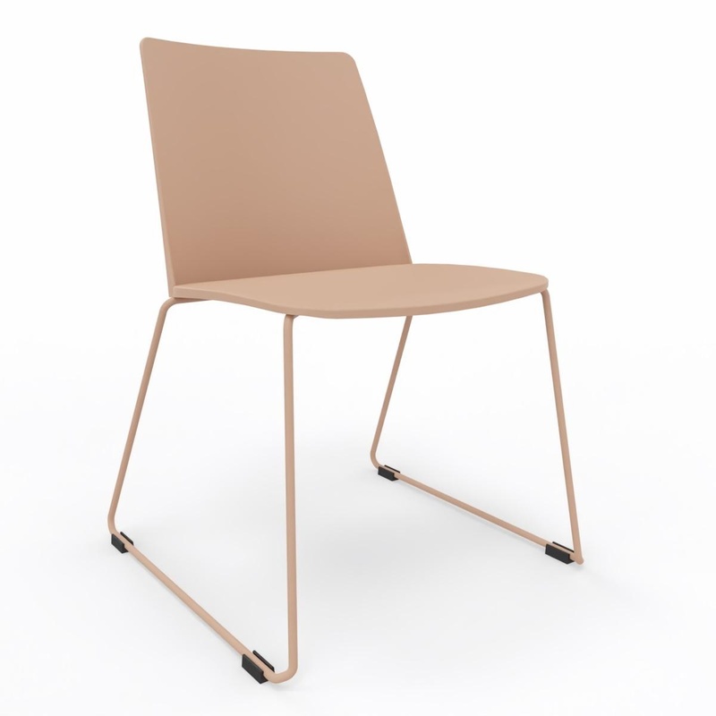 Image of Skid-base chairs LAS VEDETTE Pink without armrests, New - Comfortable seating