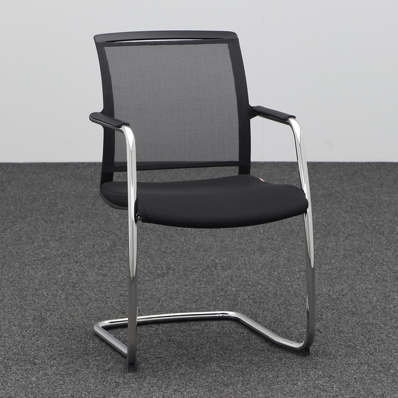 Image of Cantilever Milani Zed Black with ring armrests, Free swinging, New - Perfect for visitors and guests