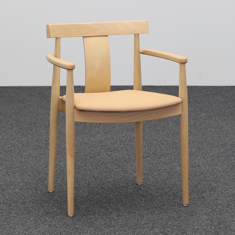 Image of 4-leg chairs Sedex Blog Beige with fixed armrests, New - Perfect for office and reception