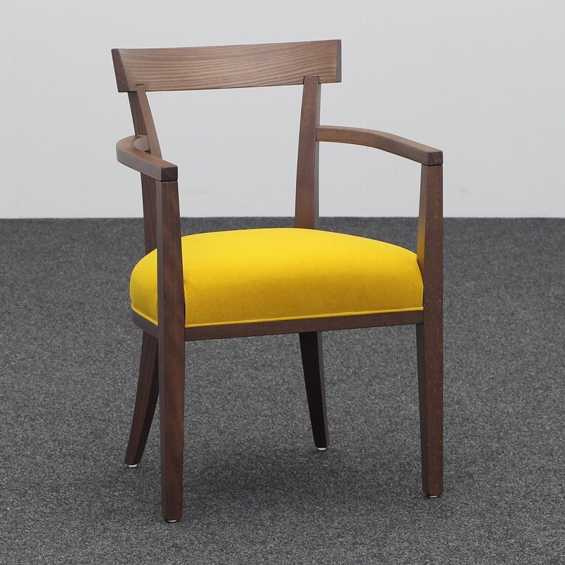 Image of 4-legged chair Sedex Victor Yellow with fixed armrests, New - Perfect for office and reception