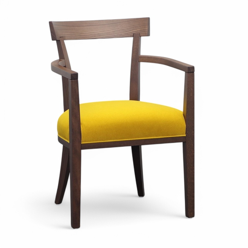 Image of 4-legged chair Sedex Victor Yellow with fixed armrests, Very good - Perfect for office and reception