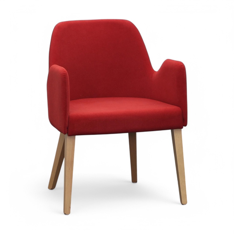 Image of 4-legged chair Sedex Show Red with fixed armrests, Very good - Perfect for office and reception