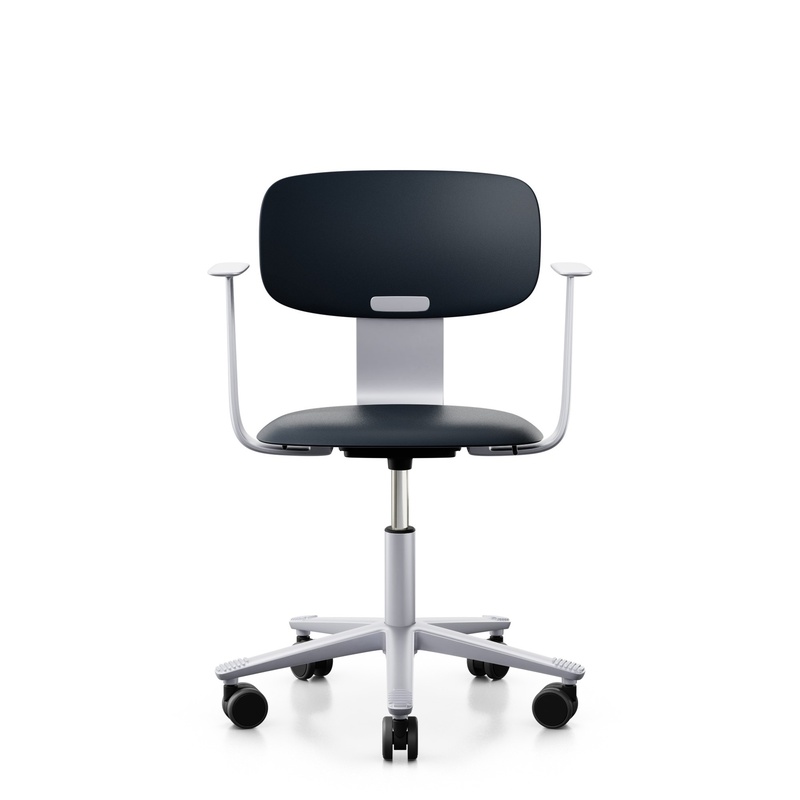 Image of HAG Tion 2100 task chair with fixed armrests, Dark blue, New, Ergonomic chair - ideal for flexible working