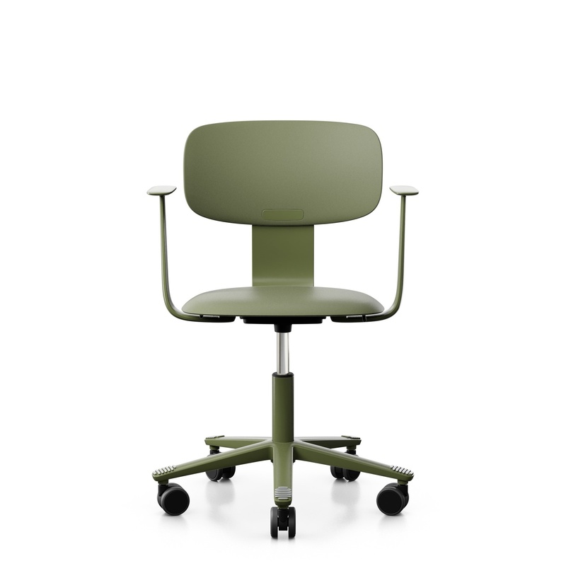 Image of HAG Tion 2100 task chair with fixed armrests, Green, New, Ergonomic chair - ideal for flexible working