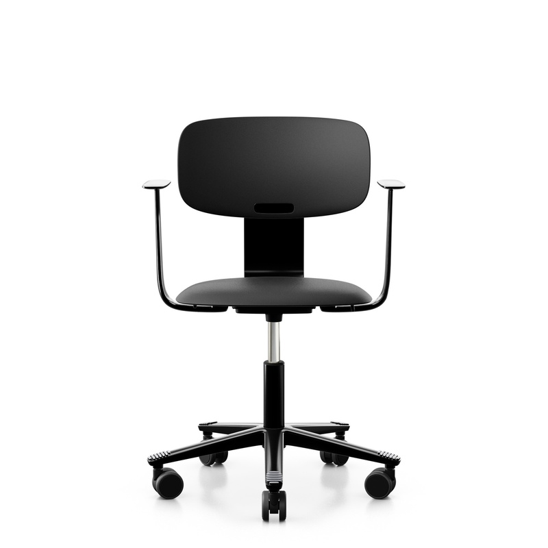 Image of HAG Tion 2100 task chair with fixed armrests, Black, New, Ergonomic chair - ideal for flexible working