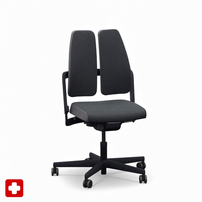 Image of Office chair SitagXilium DuoBack swissmade without armrests, Anthracite, New, Ergonomic chair - ideal for flexible working