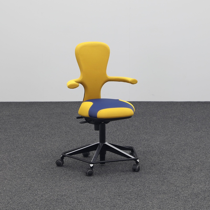 Image of Office swivel chair Moving Chairs with fixed armrests, Yellow, New, Ergonomic chair - ideal for flexible working