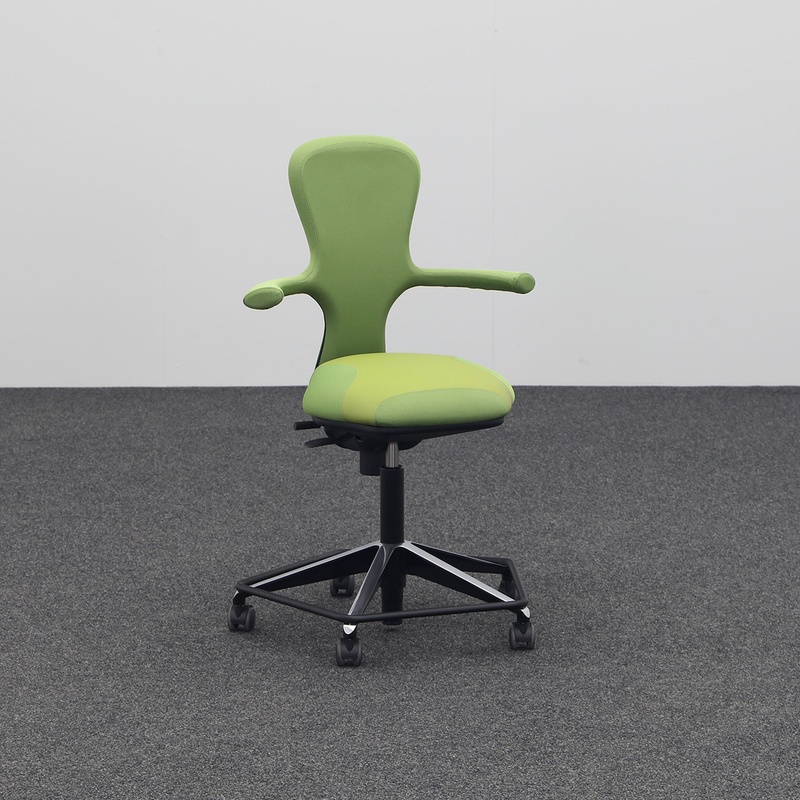 Image of Office swivel chair Moving Chairs with fixed armrests, Green, New, Ergonomic chair - ideal for flexible working