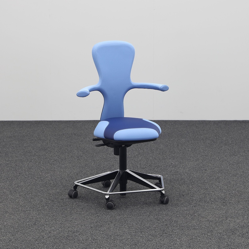Image of Office swivel chair Moving Chairs with fixed armrests, Light blue, New, Ergonomic chair - ideal for flexible working