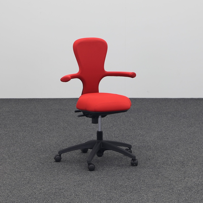 Image of Office swivel chair Moving Chairs with fixed armrests, Red, New, Ergonomic chair - ideal for flexible working