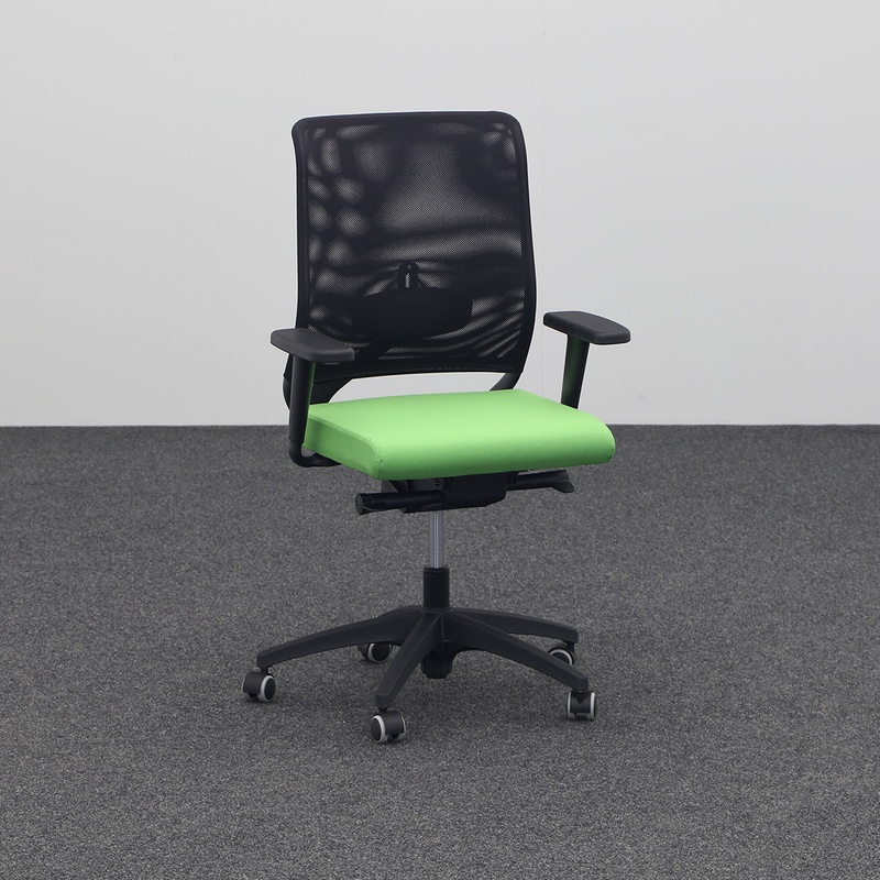 Image of Office swivel chair Moving Chairs with 2D armrests, Green, New, Ergonomic chair - ideal for flexible working