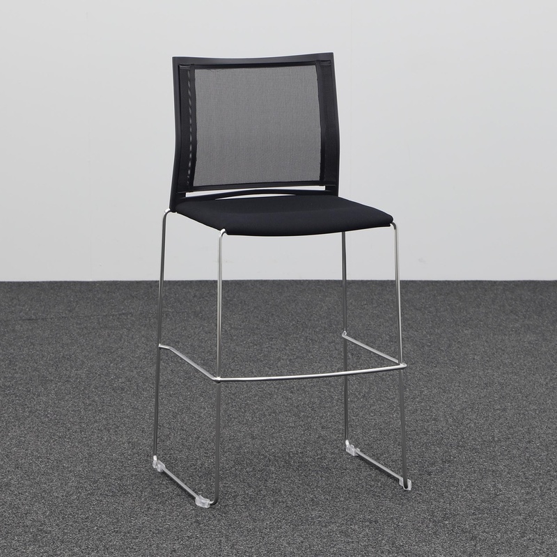 Image of Bar stool Milani Wendy Net / Cushion Black, New - Perfect for comfortable sitting
