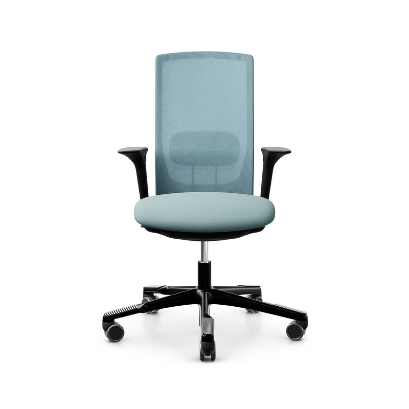 Image of HAG Futu Mesh 1100-S office swivel chair with 2D armrests, Light blue, New, Ergonomic chair - ideal for flexible working