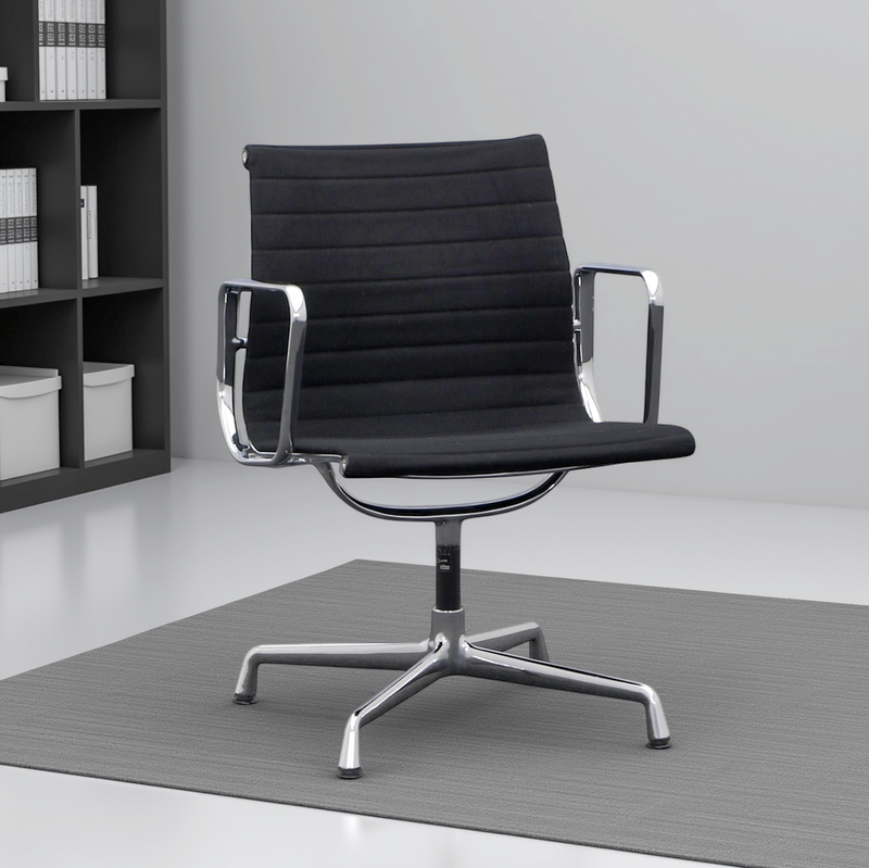 Image of Vitra EA 108 conference chair Black with fixed armrests, Good - Robust & stylish