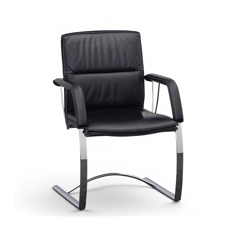 Image of Cantilever Sitag Black with fixed armrests, Free swinging, Normal used - Perfect for visitors and guests