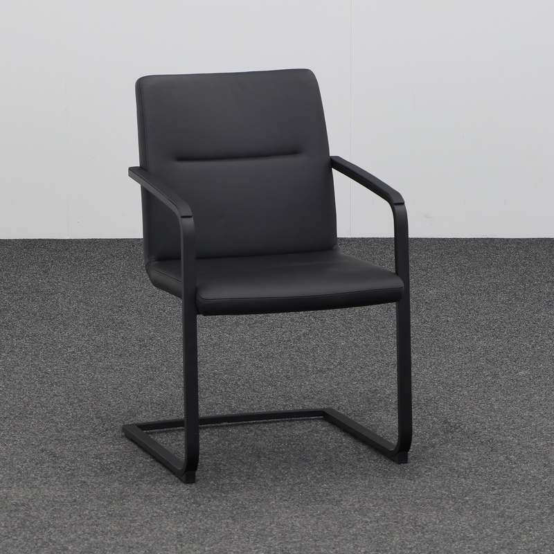 Image of Cantilever Wiesner Hager sign 2 Black with fixed armrests, Free swinging, Normal used - Perfect for visitors and guests