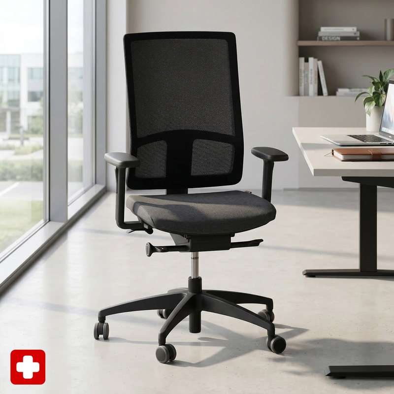 Image of Office swivel chairs Sitag SitagPoint Tec 2 Mesh with 2D armrests, Anthracite, New, Ergonomic chair - ideal for flexible working