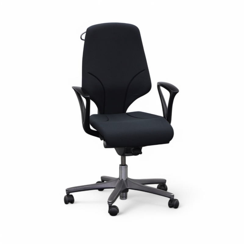 Image of Giroflex 64 office chair with coat hanger with fixed armrests, Black, Normal used, Ergonomic chair - ideal for flexible working