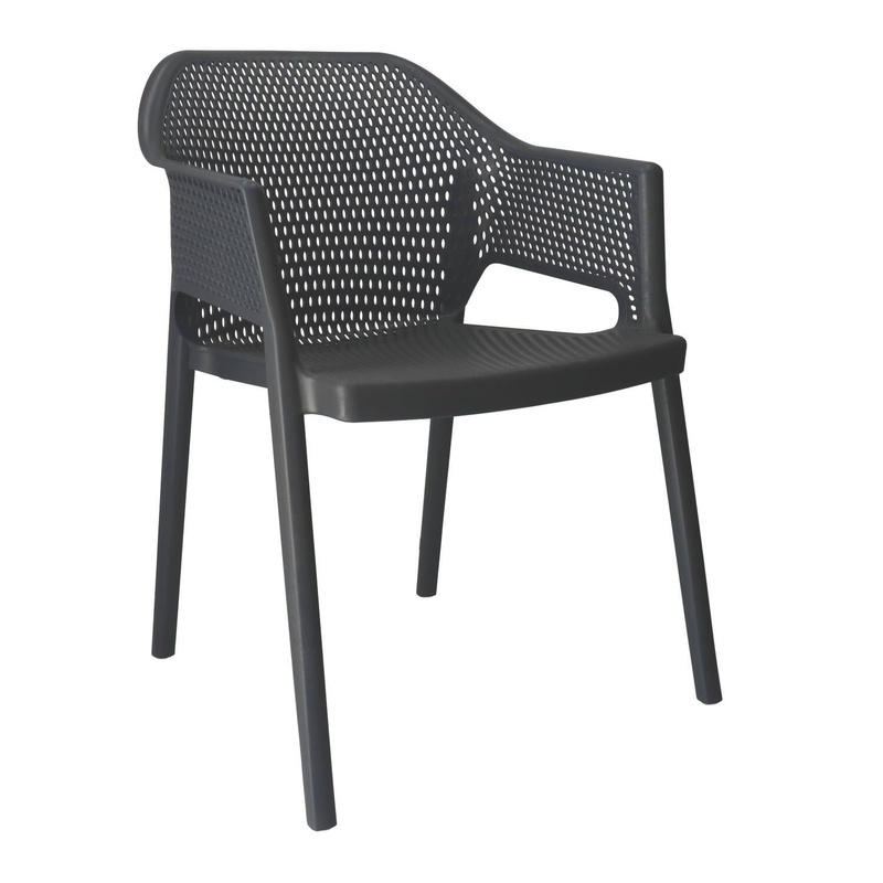 Image of Outdoorstühle Gaber Minush Anthracite with fixed armrests, New - Perfect for comfortable sitting