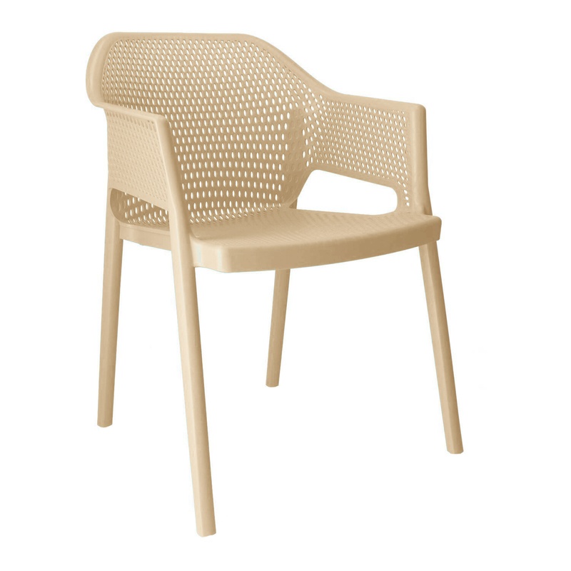 Image of Outdoorstühle Gaber Minush Beige with fixed armrests, New - Perfect for comfortable sitting