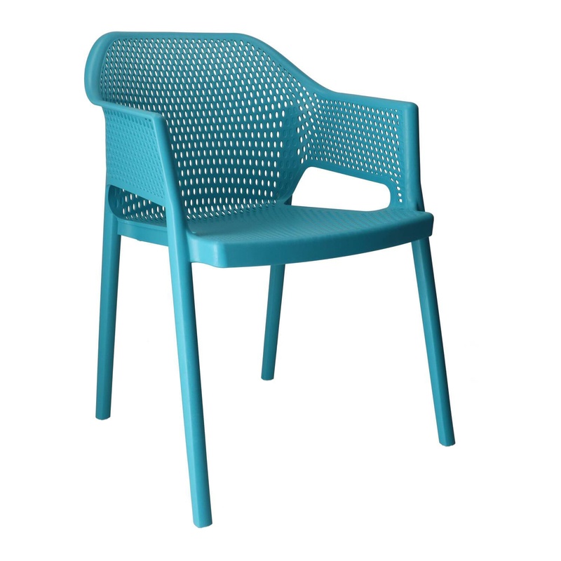 Image of Outdoorstühle Gaber Minush Blue with fixed armrests, Good - Perfect for comfortable sitting