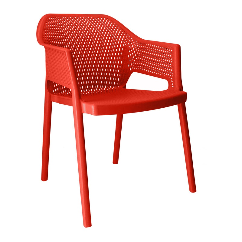 Image of Outdoorstühle Gaber Minush Red with fixed armrests, New - Perfect for comfortable sitting