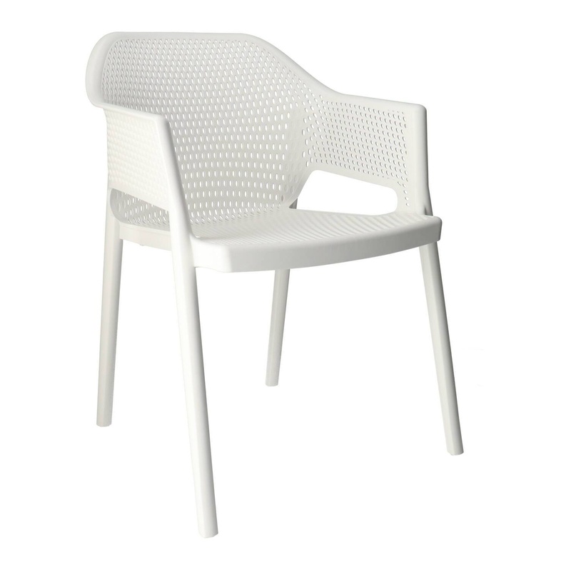 Image of Outdoorstühle Gaber Minush White with fixed armrests, New - Perfect for comfortable sitting