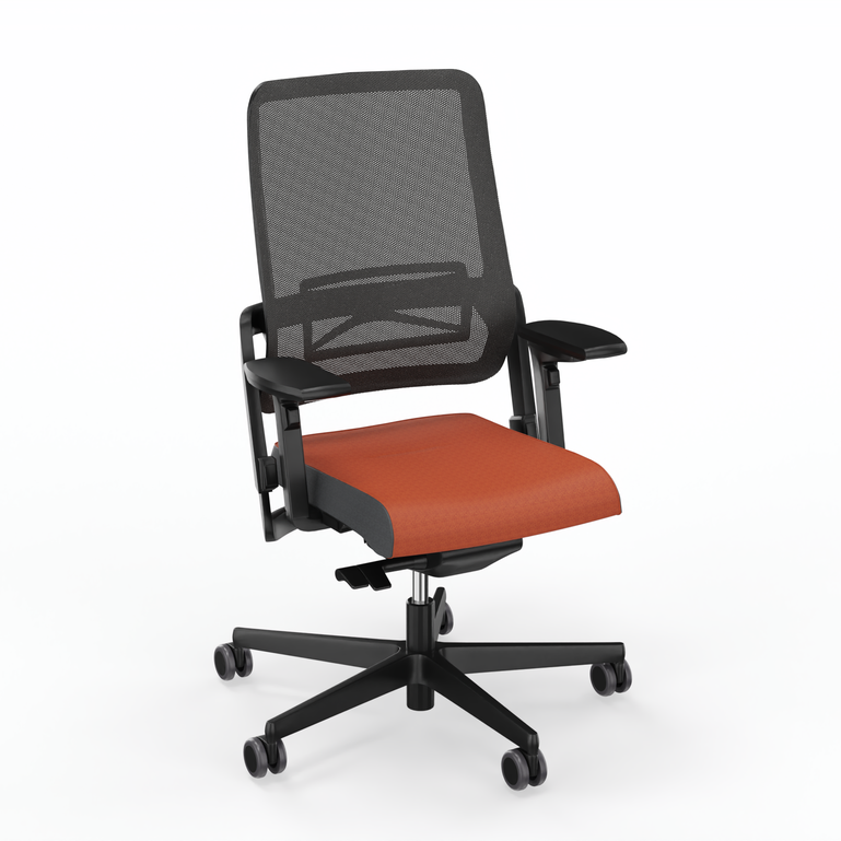 Image of Office chair SitagXilium Mesh Orange swissmade with 4D armrests, Orange, New, Ergonomic chair - ideal for flexible working