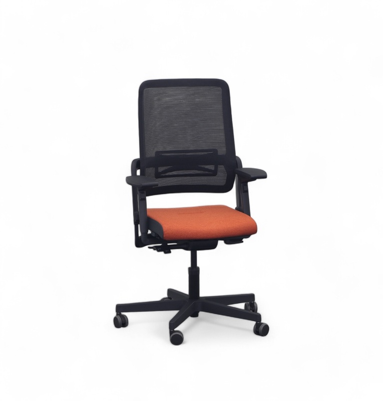 Image of Office chair SitagXilium Mesh Orange swissmade with 4D armrests, Orange, Very good, Ergonomic chair - ideal for flexible working