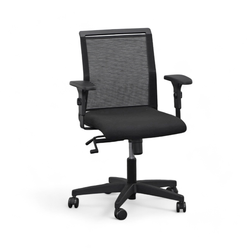 Image of Smart Life 10 office chair with mesh backrest with 1D armrests, Black, New, Ergonomic chair - ideal for flexible working